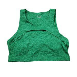 Offline Aerie The Hugger Green Keyhole Cutout Longline Sports Bra Top Large